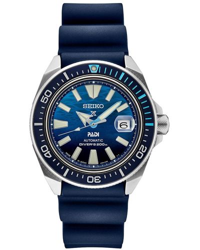 Seiko Automatic Prospex Padi Special Edition Silicone Strap Watch 45mm - Blue