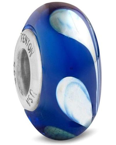Fenton Glass Jewelry: Winter Beauty Glass Charm - Blue