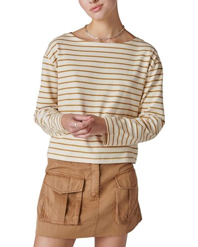Lucky Brand Breton Striped Cotton Long-sleeve T-shirt - Natural