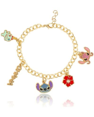 Disney Lilo And Stitch Fashion Stitch Charm Bracelet - Metallic