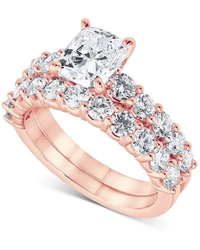 Badgley Mischka Certified Lab Grown Diamond Cushion Bridal Set (3-3/8 Ct. T.w. - Pink