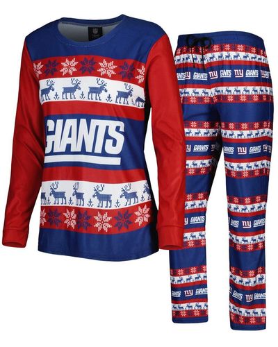 FOCO New York Giants Holiday Ugly Pajama Set - Red