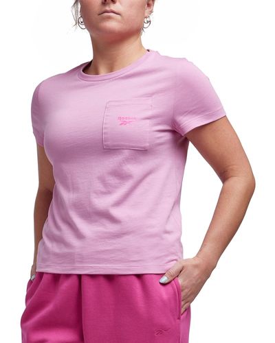 Reebok Active Small-logo Pocket Cotton T-shirt - Pink