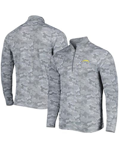 Antigua Los Angeles Chargers Brigade Quarter-zip Sweatshirt - Gray