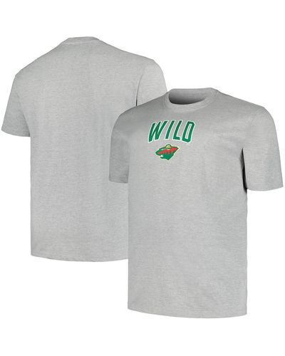 Profile Minnesota Wild Big And Tall Arch Over Logo T-shirt - Gray