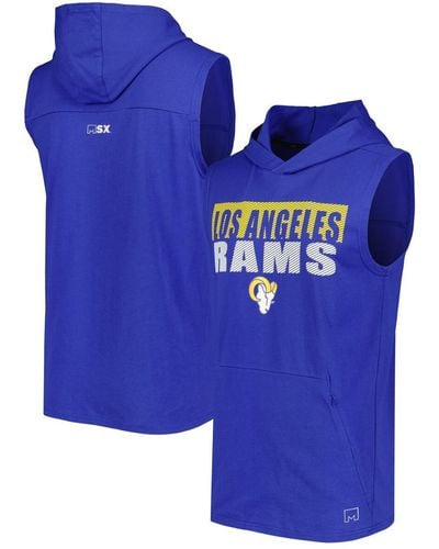 MSX by Michael Strahan Los Angeles Rams Relay Sleeveless Pullover Hoodie - Blue