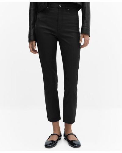 Mango Slim Cropped Jeans - Black