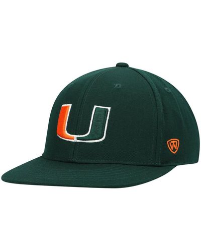 Top Of The World Miami Hurricanes Team Color Fitted Hat - Green