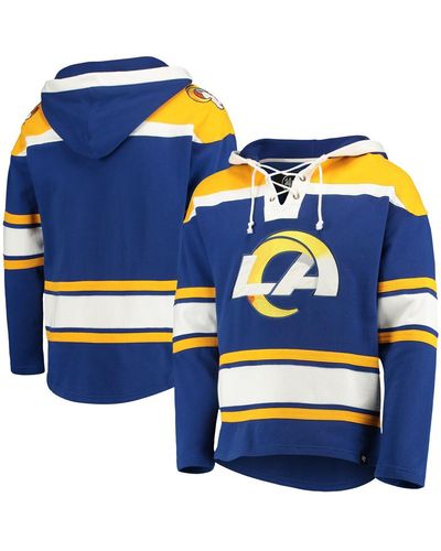 '47 Los Angeles Rams Lacer V-neck Pullover Hoodie - Blue