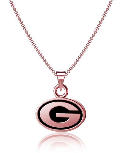 Dayna Designs Georgia Bulldogs Pendant Necklace - Pink