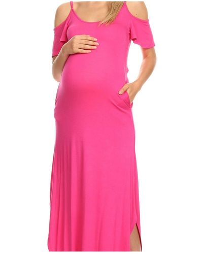 White Mark Maternity Lexi Maxi Dress - Pink