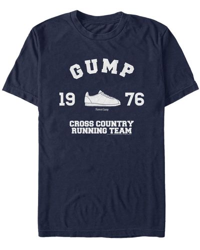 Fifth Sun Cross Country Running Team Shoe Logo Short Sleeve T- Shirt - Blue