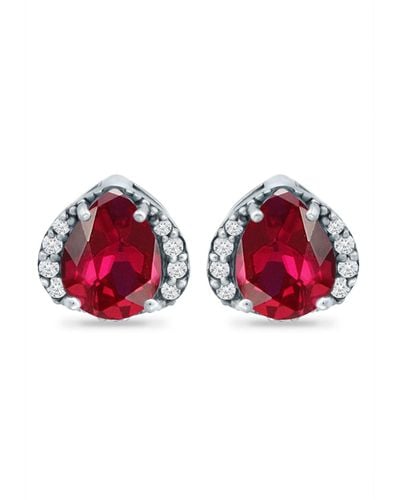 Giani Bernini Created Ruby And Cubic Zirconia Stud Earrings - Red