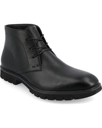 Vance Co. Arturo Tru Comfort Foam Plain Toe Chukka Boots - Black