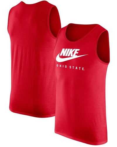 Nike Ohio State Buckeyes Futura Performance Scoop Neck Tank Top - Red