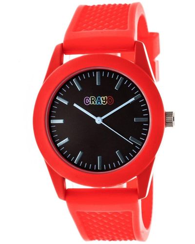 Crayo Storm Silicone Strap Watch 40mm - Red