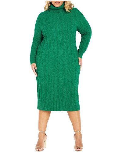 City Chic Plus Size Kenzi Dress - Green