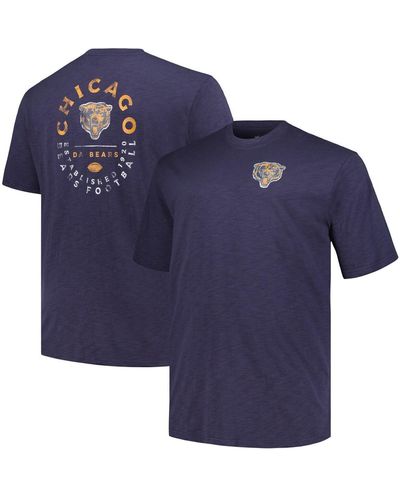 Profile Chicago Bears Big And Tall Two-hit Throwback T-shirt - Blue