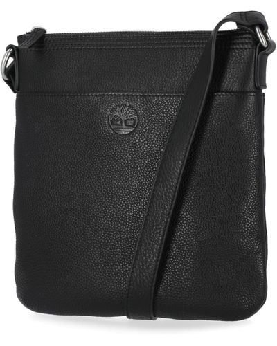 Timberland Small Leather Crossbody Shoulder Bag - Black