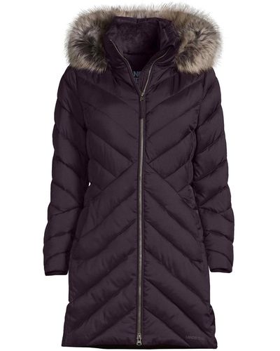 Lands' End Petite Insulated Cozy Fleece Lined Winter Coat - Purple