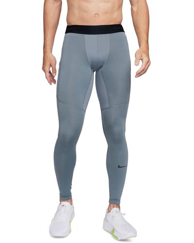 Nike Pro Warm Slim-fit Dri-fit Fitness Tights - Blue