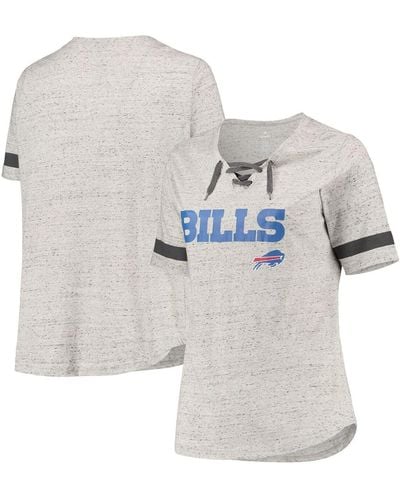 Profile Buffalo Bills Plus Size Lace-up V-neck T-shirt - White