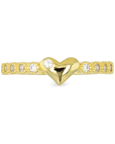 Macy's Cubic Zirconia Polished Heart Ring - Metallic