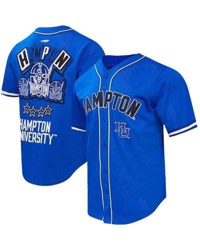 Pro Standard Hampton Pirates Homecoming Mesh Button-down Shirt - Blue