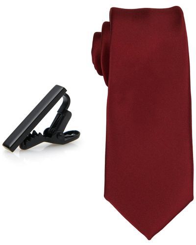 Con.struct Solid Tie & 1" Tie Bar Set - Red