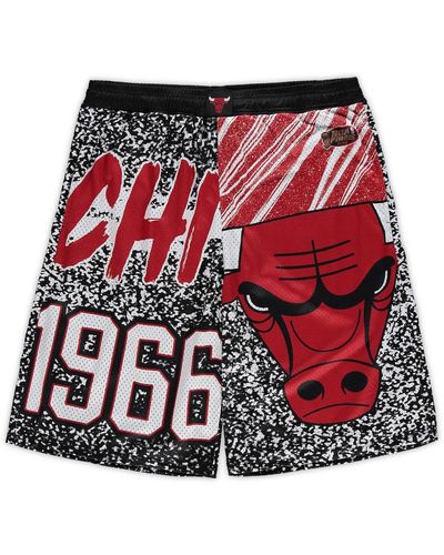 Mitchell & Ness Chicago Bulls Big And Tall Hardwood Classics Jumbotron Shorts - Black