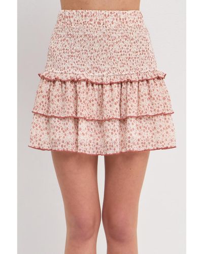 Free the Roses Floral Mini Skirt - Pink