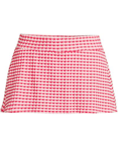 Lands' End Gingham Mini Swim Skirt Swim Bottoms - Red