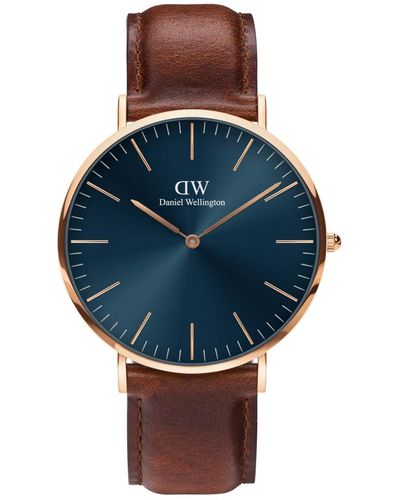 Daniel Wellington Classic Saint Mawes Leather Watch 40mm - Blue