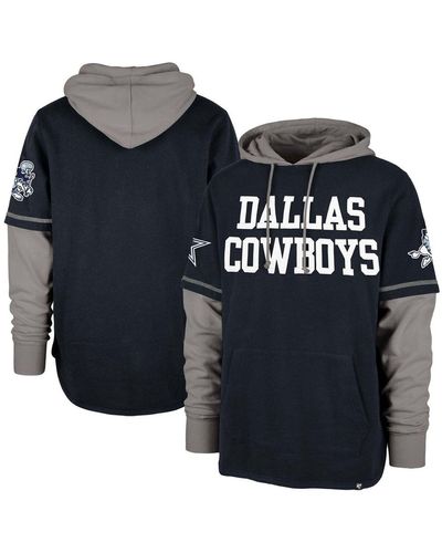 '47 Navy Dallas Cowboys Shortstop Pullover Hoodie - Black