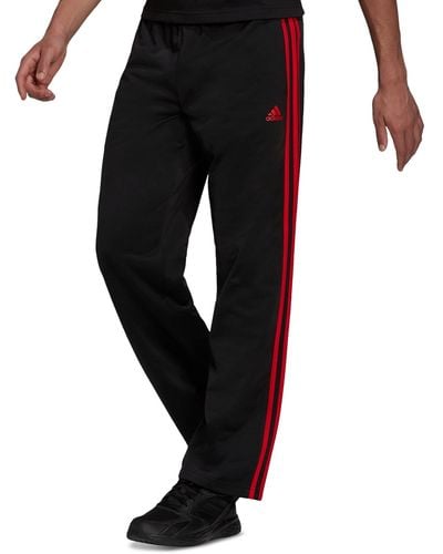 adidas Primegreen Essentials Warm-up Open Hem 3-stripes Track Pants - Black