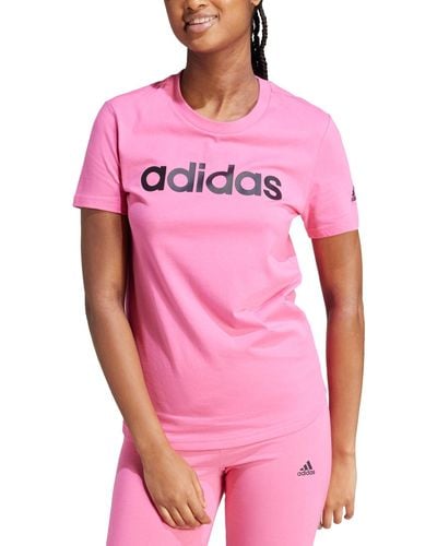 adidas Essentials Cotton Linear Logo T-shirt - Pink