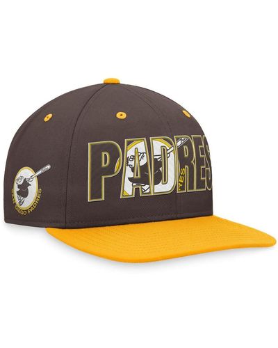 Men's San Diego Padres Nike Brown/Gold Statement Plate Classic99 Snapback  Hat