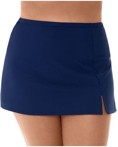 Swim Solutions Plus Size Swim Skirt - Blue
