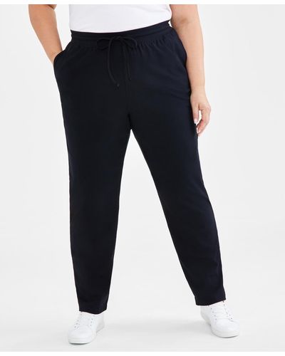 Style & Co. Plus Size Knit Pull-on Pants - Blue