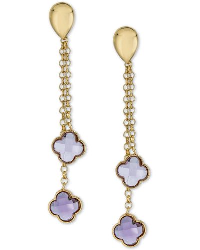 Macy's Amethyst Clover Drop Earrings (5-1/10 Ct. T.w. - Purple