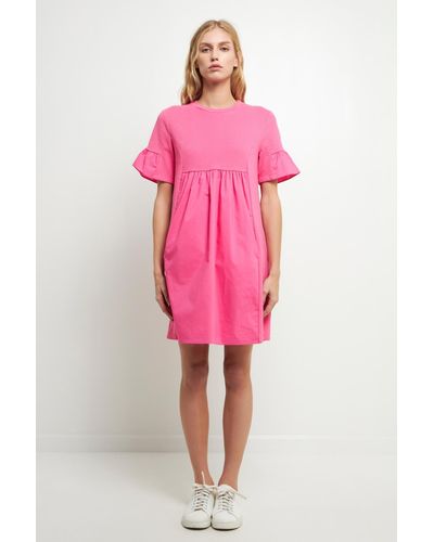 English Factory Solid Mini Dress - Pink