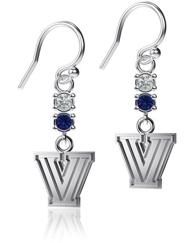 Dayna Designs Villanova Wildcats Dangle Crystal Earrings - White