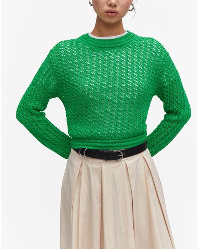 Mango Short Crochet Sweater - Green