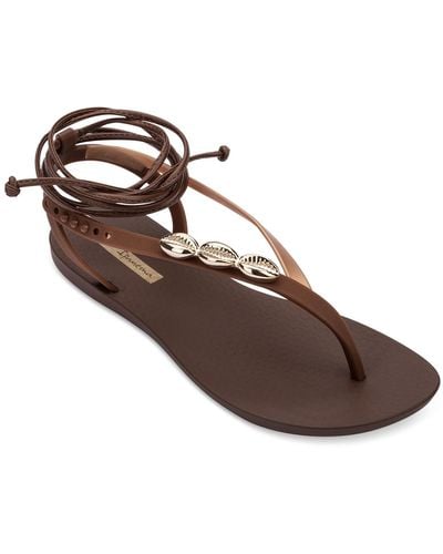 Ipanema Salty Fem Ankle-tie Strappy Sandals - Brown
