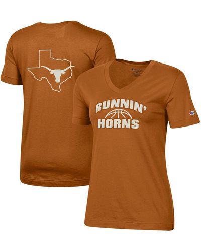 Champion Texas Longhorns Runnin' Horns V-neck T-shirt - Brown