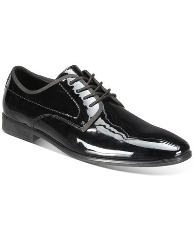 Alfani Warner Patent Lace-up Oxfords - Black