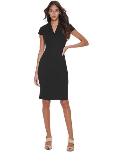 Calvin Klein Petite Short-sleeve Sheath Dress - Black