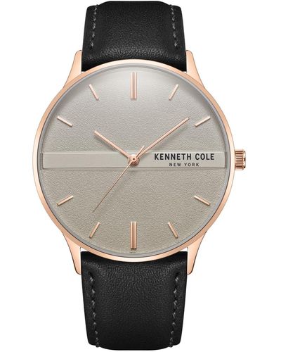 Kenneth Cole Modern Classic Genuine Leather Strap Watch 42mm - Gray
