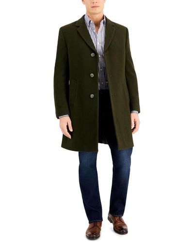Nautica Barge Classic Fit Wool/cashmere Blend Solid Overcoat - Green