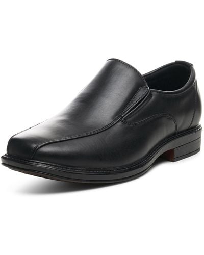 Alpine Swiss Dress Shoes Leather Lined Slip On Loafers Good For Suit Jeans - Black
